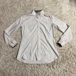Women’s Large White Essex Classics Long Sleeve Horseback Riding Show Shirt